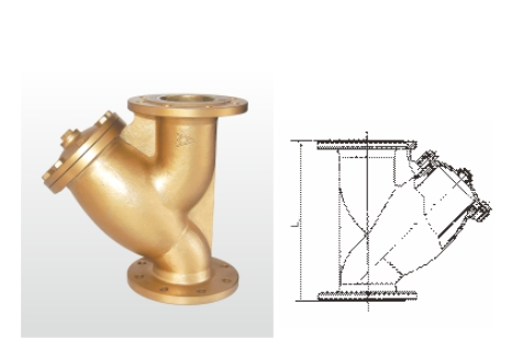 埃美柯黃銅法蘭過濾器結構圖 埃美柯黃銅法蘭過濾器結構圖